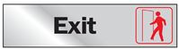 HY-KO 471 Graphic Sign, Exit, Silver Background, Vinyl, 2 in H x 8 in W Dimensions  10 Pack