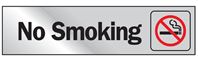 HY-KO 472 Graphic Sign, No Smoking, Silver Background, Vinyl, 2 in H x 8 in W Dimensions  10 Pack