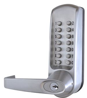 Tell Manufacturing CL102660 Heavy-Duty 2-Way Lock, Brushed Steel, Steel
