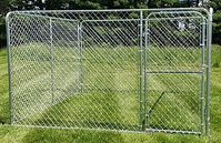 Davis Gate & Wire C-10WKRC Chain Link Dog Kennel, 10 ft OAL, 10 ft OAW, 6 ft OAH, Galvanized, 4/PK 