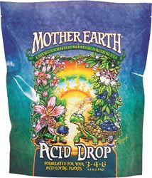 Mother Earth Acid Drop HGC733956 Hydroponic Plant Supplement, 4.4 lb Bag, Solid, 3-4-6 N-P-K Ratio