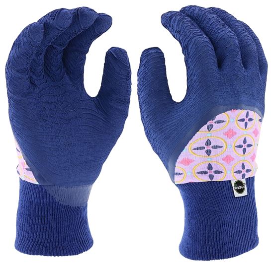 Miracle-Gro MG20802-W-ML Jersey Garden Gloves, Women's, M/L, Knit Cuff, Foam Latex Coating, Latex Glove, Assorted
