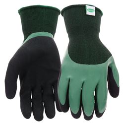 Scotts SC30602/L Dipped Gloves, Mens, L, Elastic Knit Wrist Cuff, Rubber Latex Coating, Black/Green