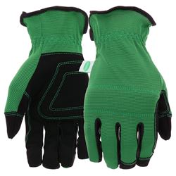 Scotts SC86157GR-L Breathable, High-Dexterity, Slip-On Padded Knuckle Work Gloves, Unisex, L, Reinforced Thumb, Green