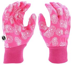 Miracle-Gro MG64002-W-ML Lightweight Garden Gloves, Womens, M/L, Knit Cuff, Canvas/Cotton/Polyester