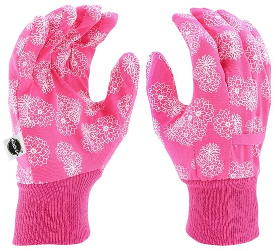 Miracle-Gro MG64002-W-ML Lightweight Garden Gloves, Women's, M/L, Knit Cuff, Canvas/Cotton/Polyester