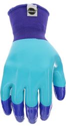 Miracle-Gro MG30855-W-ML Breathable Garden Gloves, Womens, M/L, Latex Coating, Rubber Glove, Blue
