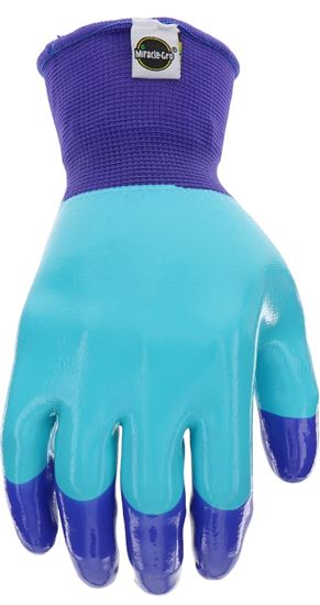 Miracle-Gro MG30855-W-ML Breathable Garden Gloves, Women's, M/L, Latex Coating, Rubber Glove, Blue