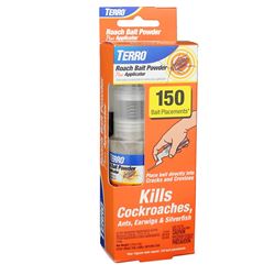 TERRO T530 Roach Powder Plus Applicator, Powder, Squeeze Application, Indoor, Outdoor, 0.53 oz Tube