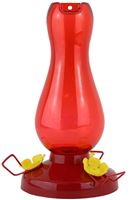 Perky-Pet 284 Bird Feeder, 19 oz, 3-Port/Perch, Plastic, Ruby Red, 8.8 in H, Hanging Mounting