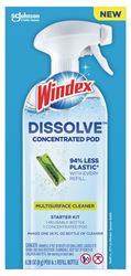 Windex Dissolve 00400 Multi-Surface Cleaner Starter Kit, Dissolve Pod, Citrus, Green