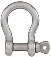National Hardware N100-347 Anchor Shackle, 3/16 in Trade, 650 lb Working Load, 3/16 in Dia Wire, 316 Grade