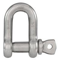 National Hardware N100-355 D-Shackle, 5/16 in, 1700 lb Working Load, 316 Grade, Stainless Steel, Smooth