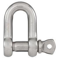 National Hardware N100-356 D-Shackle, 3/8 in, 2000 lb Working Load, 316 Grade, Stainless Steel, Smooth
