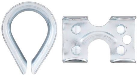 National Hardware N100-266 Rope Clamp Kit, 1/4 in Dia Cable, Steel, Zinc