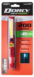Dorcy Ultra HD Series 41-4341 Clip Light, Lithium-Ion, Rechargeable Battery, LED Lamp, 200 Lumens Lumens, Black/Red