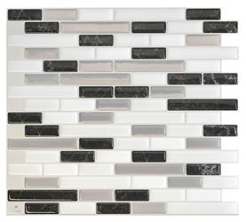 Smart Tiles Mosaik Series SM1057-4 Wall Tile, 9.1 in L Tile, 10.2 in W Tile, Straight Edge, Muretto Alaska Pattern  6 Pack