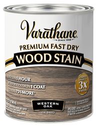 VARATHANE 370719 Premium Fast Dry Stain, Western Oak, Liquid, 1 qt