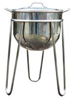 Bayou Classic 800-108 Kettle with Stand, 8 gal Capacity, Stainless Steel