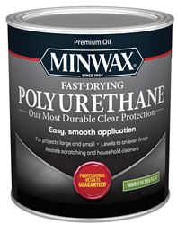 Minwax 630154444 Fast-Drying Polyurethane, Ultra Flat, Clear, 1 qt