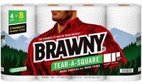 Brawny Tear-A-Square 44356 Paper Towel, 660 in L, 2-Ply  6 Pack