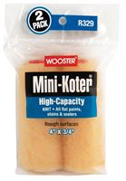 WOOSTER MINI-KOTER R329-4 Mini-Roller Cover, 3/4 in Thick Nap, 4 in L, Fabric Cover