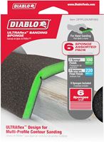 Diablo ULTRAflex DFPFLEXUMF06G Sanding Sponge Assortment, 5 in L, 4 in W, 180, 220 Grit, Micro-Fine, Ultra-Fine
