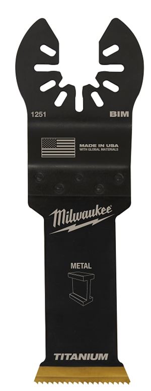 Milwaukee 49-25-1251 Blade, 1-1/8 in, 1-5/8 in D Cutting, HSS/Titanium, 1/PK