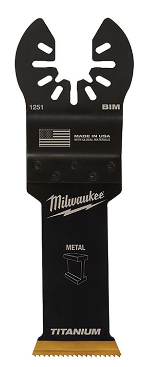 Milwaukee 49-25-1253 Blade, 1-1/8 in, 1-5/8 in D Cutting, HSS/Titanium, 3/PK