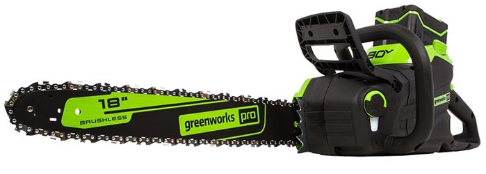 Greenworks Pro 2019902 Chainsaw, Battery Included, 4 Ah, 80 V, Lithium-Ion, 32 in Cutting Capacity, 18 in L Bar