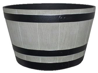 Southern Patio HDR-055457 Whiskey Barrel Planter, 15-1/2 in Dia, 15.4 in W, 15.4 in D, HDR, Birchwood/Gray