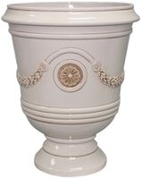 Southern Patio CMX-047032 Porter Urn, 15-1/2 in W, 15-1/2 in D, Ceramic/Resin Composite, Ivory, Gloss