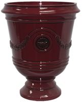 Southern Patio CMX-047025 Porter Urn, 15-1/2 in W, 15-1/2 in D, Ceramic/Resin Composite, Oxblood, Gloss
