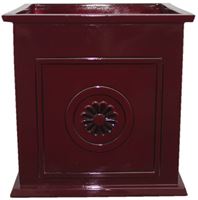 Southern Patio Colony CMX-046998 Planter, 16 in W, 16 in D, Square, Ceramic, Oxblood, Gloss
