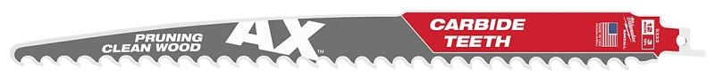 Milwaukee AX 48-00-5233 Reciprocating Saw Blade, 12 in L, 3 TPI, Carbide Cutting Edge