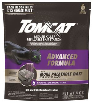 Tomcat 0372805 Mouse Killer Refillable Bait Station, 12 Mice Bait, Purple/Violet, 6/PK
