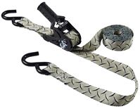 Keeper 47383 Tie-Down Strap, 1 in W, 12 ft L, Gray, 500 lb Working Load, S-Hook End 