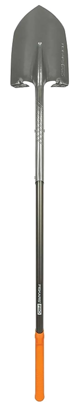 FISKARS 397900-1001 Pro Digging Shovel, Steel Blade, Aluminum Handle, Soft Grip Handle, 60 in L Handle