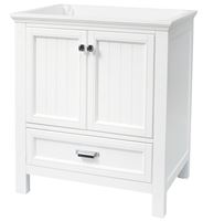 CRAFT + MAIN Brantley Series BAWV3022D Bathroom Vanity, 30 in W Cabinet, 21-1/2 in D Cabinet, 34 in H Cabinet, Wood, White
