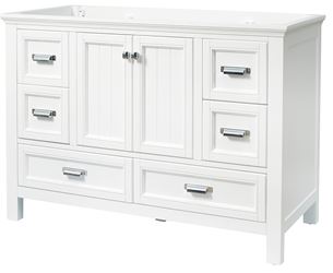 CRAFT + MAIN Brantley Series BAWV4822D Bathroom Vanity, 48 in W Cabinet, 21-1/2 in D Cabinet, 34 in H Cabinet, Wood, White