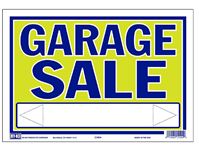 HY-KO 22404 Neon Sign, GARAGE SALE, Blue Legend, Yellow Background, Plastic, 9 in H x 13 in W Dimensions  10 Pack