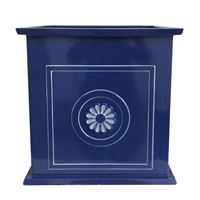 Southern Patio Colony CMX-064732 Planter, 16 in W, 16 in D, Square, Ceramic, Navy, Gloss