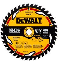 DeWALT ELITE Series DWAW61240 Circular Saw Blade, 6-1/2 in Dia, 5/8 in Arbor, 40-Teeth, Tungsten Carbide Cutting Edge