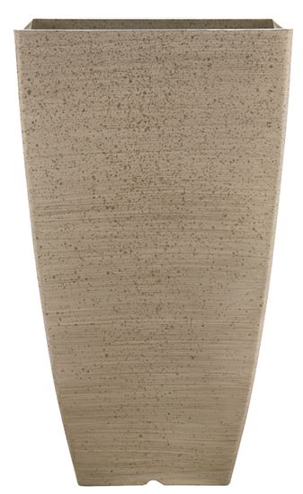 Southern Patio HDR-091684 Newland Planter, Square, Plastic/Resin, White, Stone Aesthetic