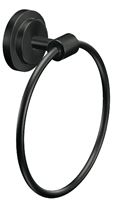 Moen Iso DN0786BL Towel Ring, 6-15/16 in Dia Ring, Aluminum/Zinc, Matte, Wall Mounting