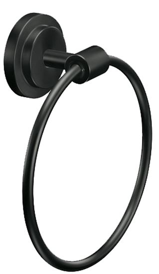 Moen Iso DN0786BL Towel Ring, 6-15/16 in Dia Ring, Aluminum/Zinc, Matte, Wall Mounting