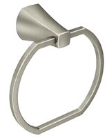 Moen Lindor MY8786BN Towel Ring, 5-7/16 in Dia Ring, Aluminum/Zinc, Brushed Nickel, Wall Mounting