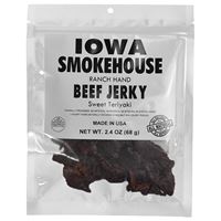 IOWA SMOKEHOUSE is-rh2jt-m Snacks, Beef Jerky Sweet Teriyaki Flavor, 2.4 oz Bag  8 Pack