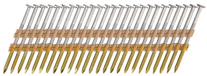 ProFIT 0710286 Collated Nail, 3-1/4 in L, 316 Stainless Steel, Round Head, Ring Shank