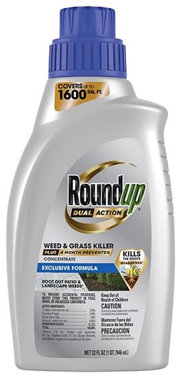 Roundup 5376906 Concentrated Weed and Grass Killer, Liquid, 32 oz